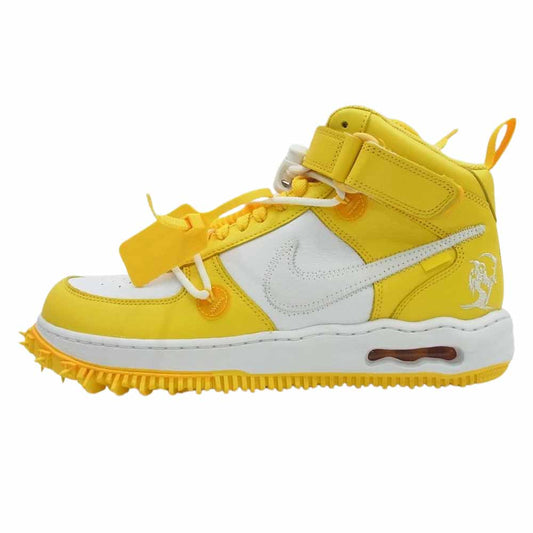NIKE ナイキ DR0500-101 Off-White Air Force 1 Mid SP LTHR White and Varsity Maize オフホワイト エアフォース1 ミッド SP レザー ホワイト アンド バーシティメイズ ハイカット スニーカー ホワイト系 イエロー系 28.5cm【新古品】【未使用】【中古】