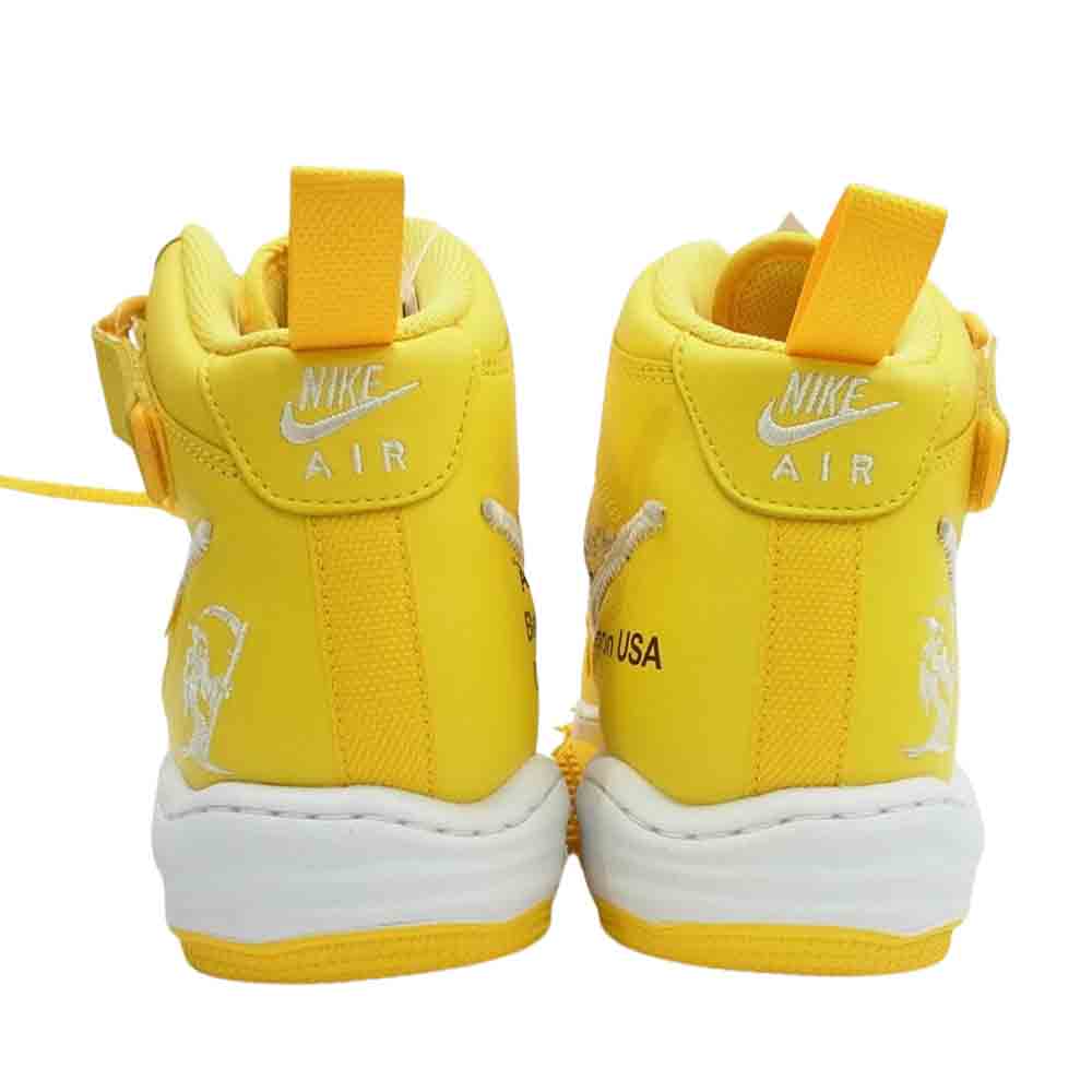 NIKE ナイキ DR0500-101 Off-White Air Force 1 Mid SP LTHR White and Varsity Maize オフホワイト エアフォース1 ミッド SP レザー ホワイト アンド バーシティメイズ ハイカット スニーカー ホワイト系 イエロー系 28.5cm【新古品】【未使用】【中古】