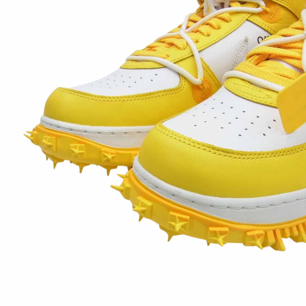 NIKE ナイキ DR0500-101 Off-White Air Force 1 Mid SP LTHR White and Varsity Maize オフホワイト エアフォース1 ミッド SP レザー ホワイト アンド バーシティメイズ ハイカット スニーカー ホワイト系 イエロー系 28.5cm【新古品】【未使用】【中古】