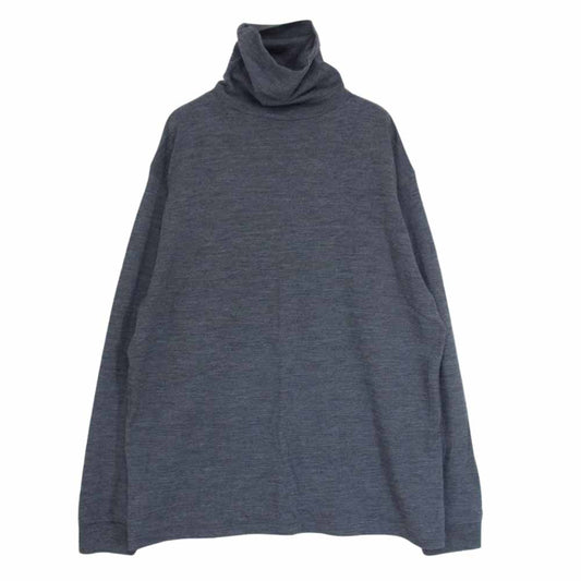 GRAPHPAPER グラフペーパー Washable Wool High Neck Tee ウォッシャブル ウール ハイネック タートルネック ニット 長袖 Tシャツ グレー系 2【中古】
