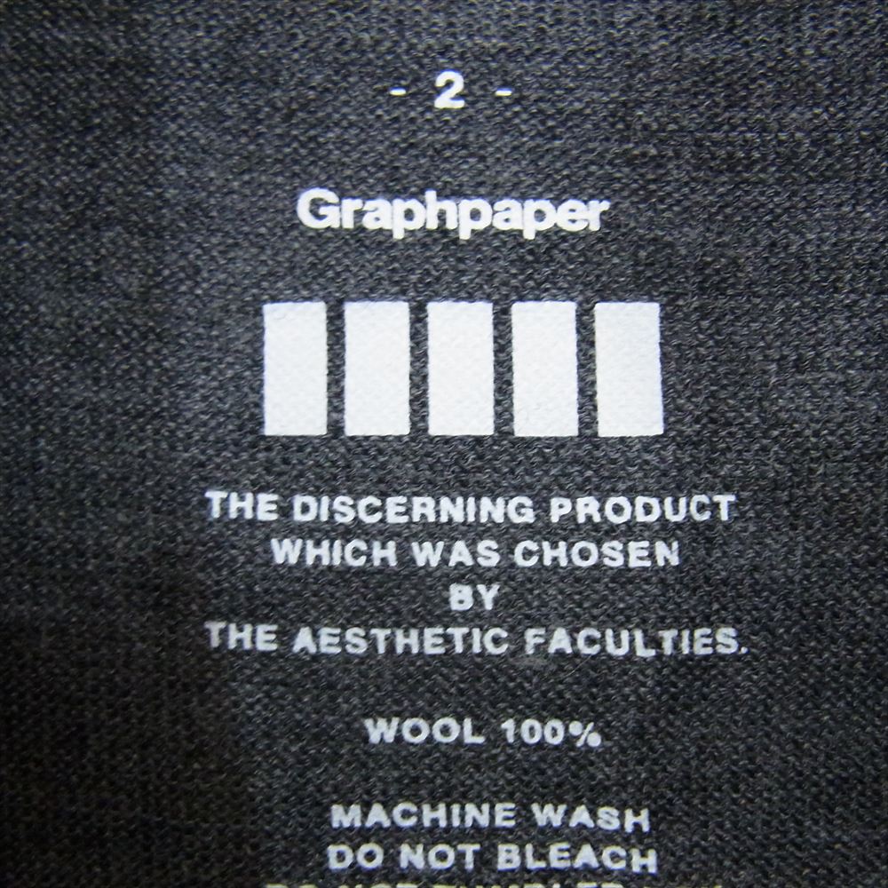 GRAPHPAPER グラフペーパー Washable Wool High Neck Tee ウォッシャブル ウール ハイネック タートルネック ニット 長袖 Tシャツ グレー系 2【中古】