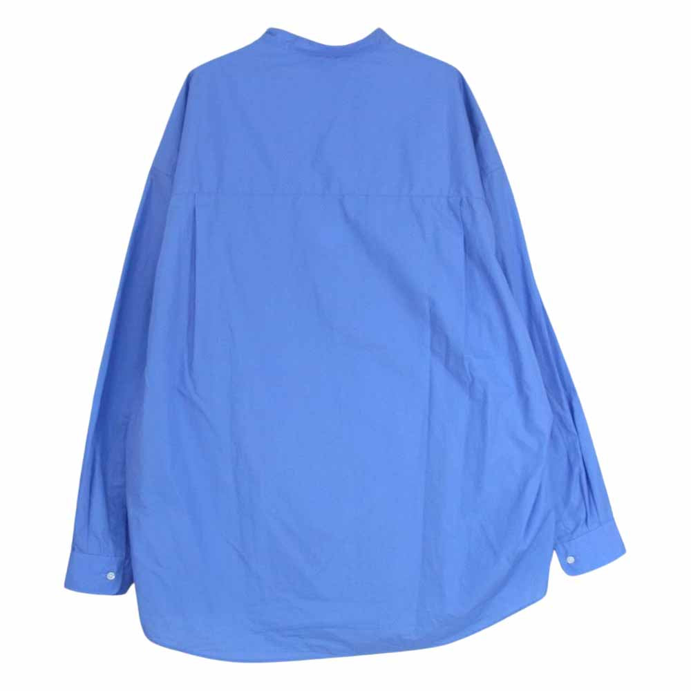 GRAPHPAPER グラフペーパー GM224-50032B BROAD L/S OVERSIZED BAND COLLAR SHIRT オーバーサーズ バンドカラー ブロード 長袖 シャツ ブルー系 F【中古】