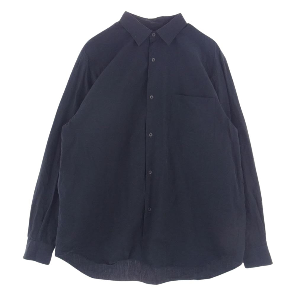 COMOLI コモリ 23AW Y03-02001 コモリシャツ レギュラーカラー コットン 長袖 シャツ ダークネイビー系 2【中古】