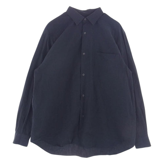 COMOLI コモリ 23AW Y03-02001 コモリシャツ レギュラーカラー コットン 長袖 シャツ ダークネイビー系 2【中古】