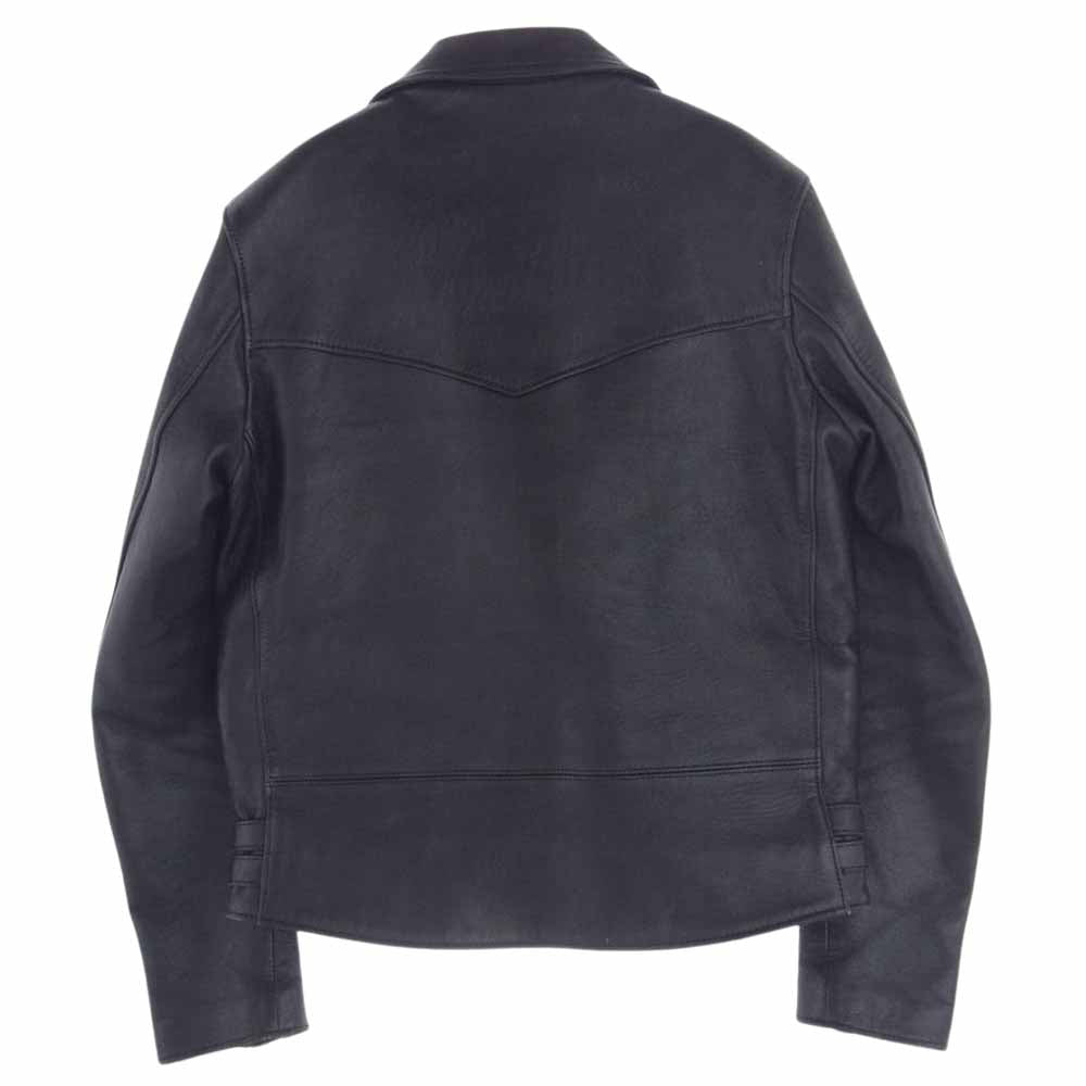 ADDICT CLOTHES アディクトクローズ AD-02 シープスキン 羊革 ダブルライダース レザー ジャケット  ブラック系 38【中古】