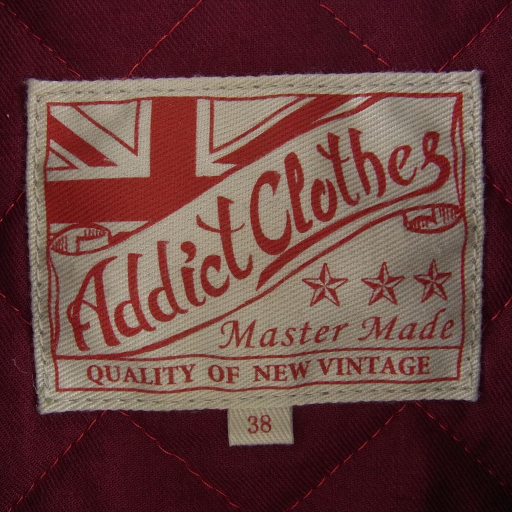 ADDICT CLOTHES アディクトクローズ AD-02 シープスキン 羊革 ダブルライダース レザー ジャケット  ブラック系 38【中古】