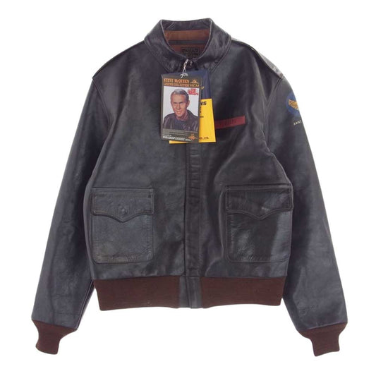 TOY'S McCOY トイズマッコイ TYPE A-2 V.HILTS 大脱走 スティーブマックイーン キャプテンVヒルツ 復刻 レザー ホースハイド フライト ジャケット ダークブラウン系 color:051 40【極上美品】【中古】