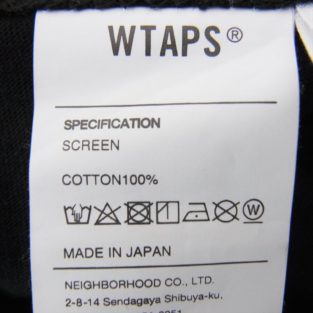 WTAPS ダブルタップス 22SS 221PCDT-ST01S W Lab TEE 青山限定 バックプリント 半袖 Tシャツ ブラック系 05【中古】