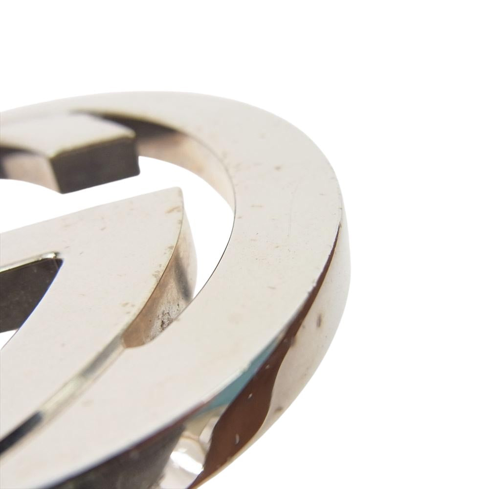 GUCCI グッチ 411924 214351 グッチシマ インターロッキングG ロゴバックル ベルト ブラック系【中古】