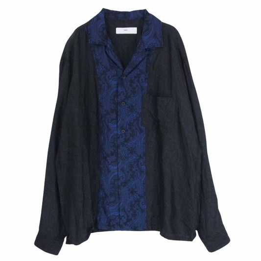 TOGA トーガ TV31-FJ319 VIRILIS ビリリース Paisley jacquard shirt ペイズリー ジャガード 長袖 シャツ ブラック系 48【中古】