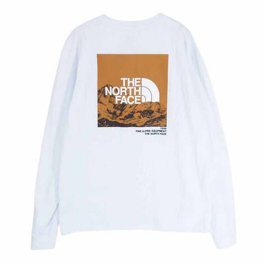 THE NORTH FACE ノースフェイス NF0A5GML M L/S LOGO PLAY TEE バックプリント ロングスリーブ Tシャツ 長袖  ホワイト系 M【中古】