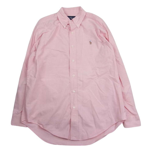 RALPH LAUREN ラルフローレン YARMOUTH BD ヤーマス ボタンダウン ロゴ 刺繍 長袖 シャツ ピンク ピンク系 39-82【中古】