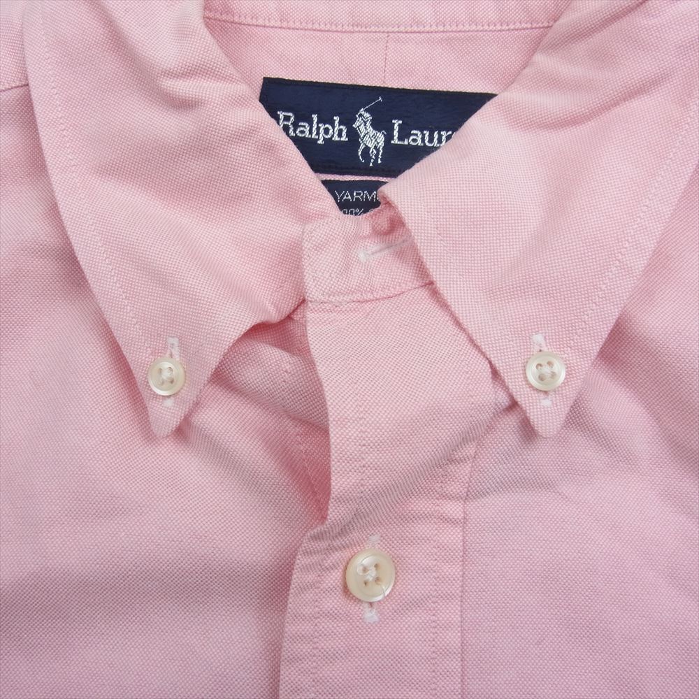 RALPH LAUREN ラルフローレン YARMOUTH BD ヤーマス ボタンダウン ロゴ 刺繍 長袖 シャツ ピンク ピンク系 39-82【中古】