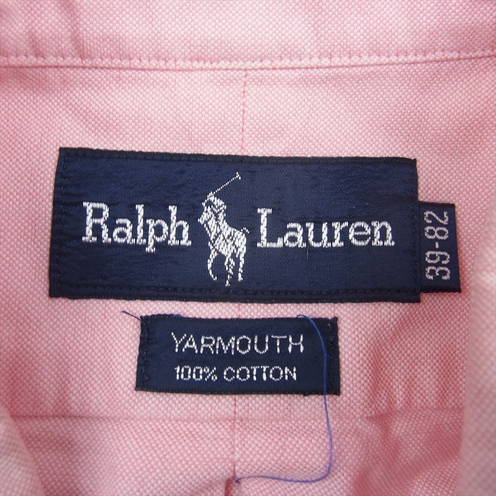 RALPH LAUREN ラルフローレン YARMOUTH BD ヤーマス ボタンダウン ロゴ 刺繍 長袖 シャツ ピンク ピンク系 39-82【中古】