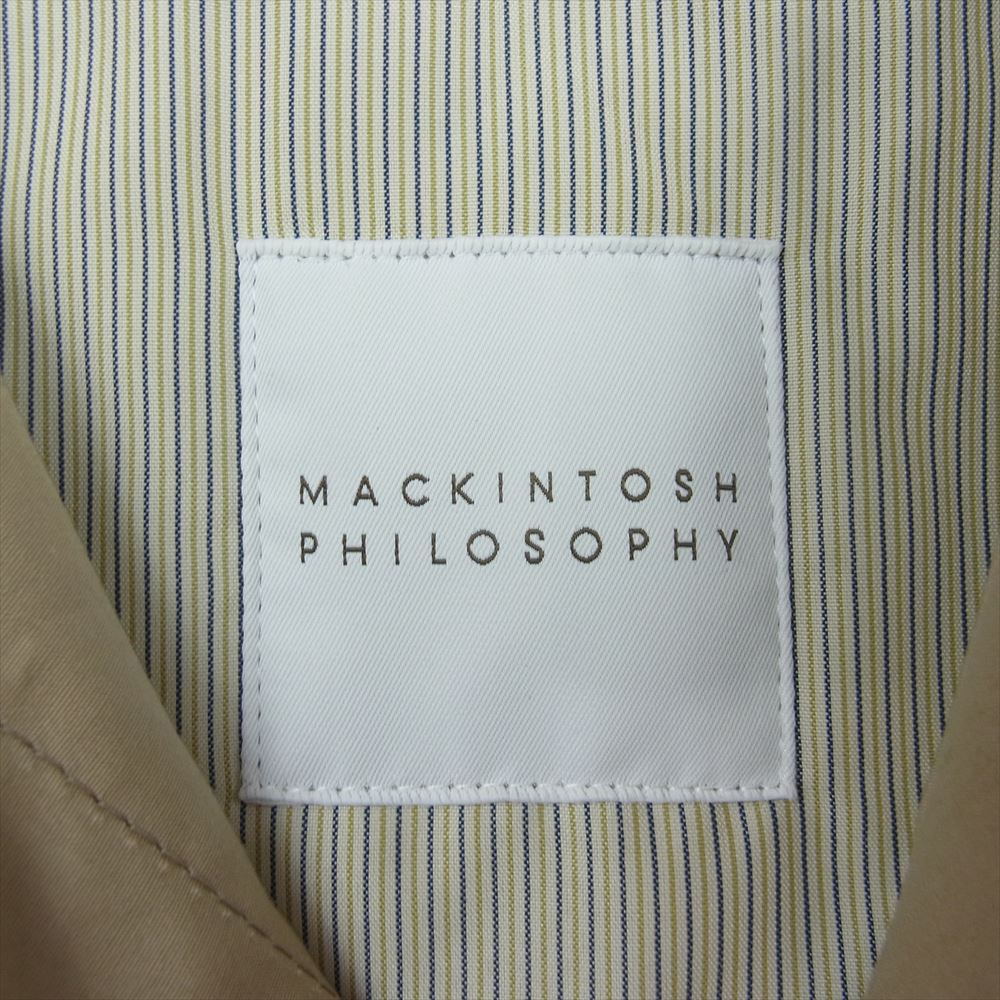 Mackintosh マッキントッシュ H5A06-922-40 PHILOSOPHY フィロソフィー ストライプ キルティング ライナー付き フーディ トレンチコート ベージュ系 36【中古】