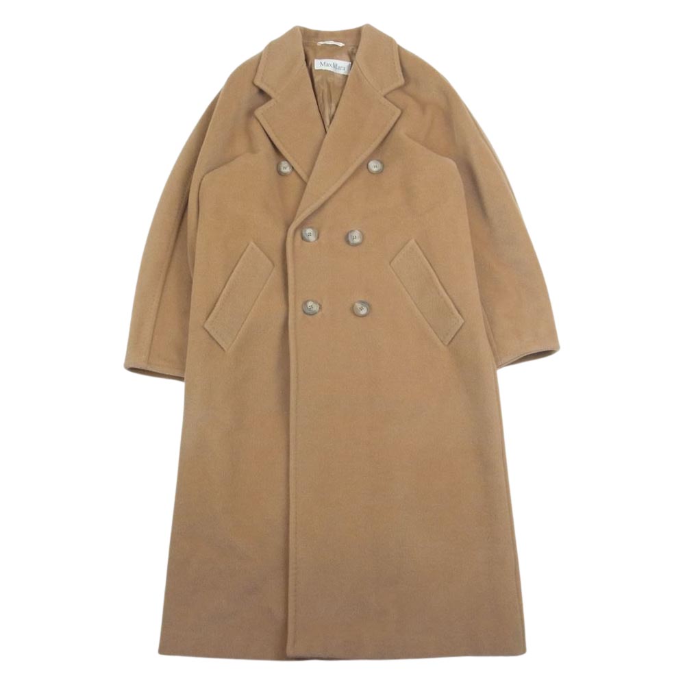 MAX MARA マックスマーラ RN73136 イタリア製 白タグ ヴァージンウール カシミヤ混 ダブル ロングコート  ベージュ系 38【中古】