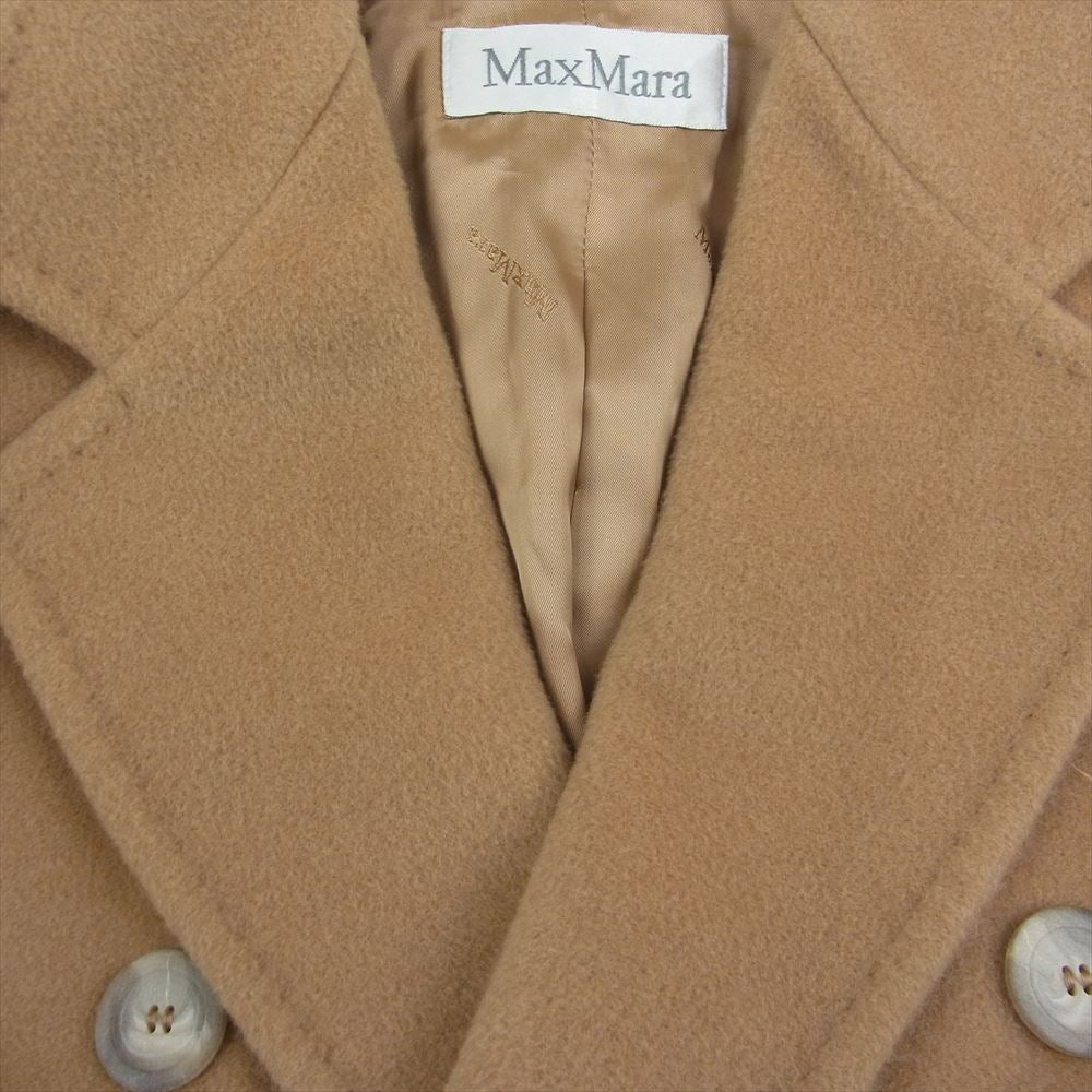 MAX MARA マックスマーラ RN73136 イタリア製 白タグ ヴァージンウール カシミヤ混 ダブル ロングコート  ベージュ系 38【中古】