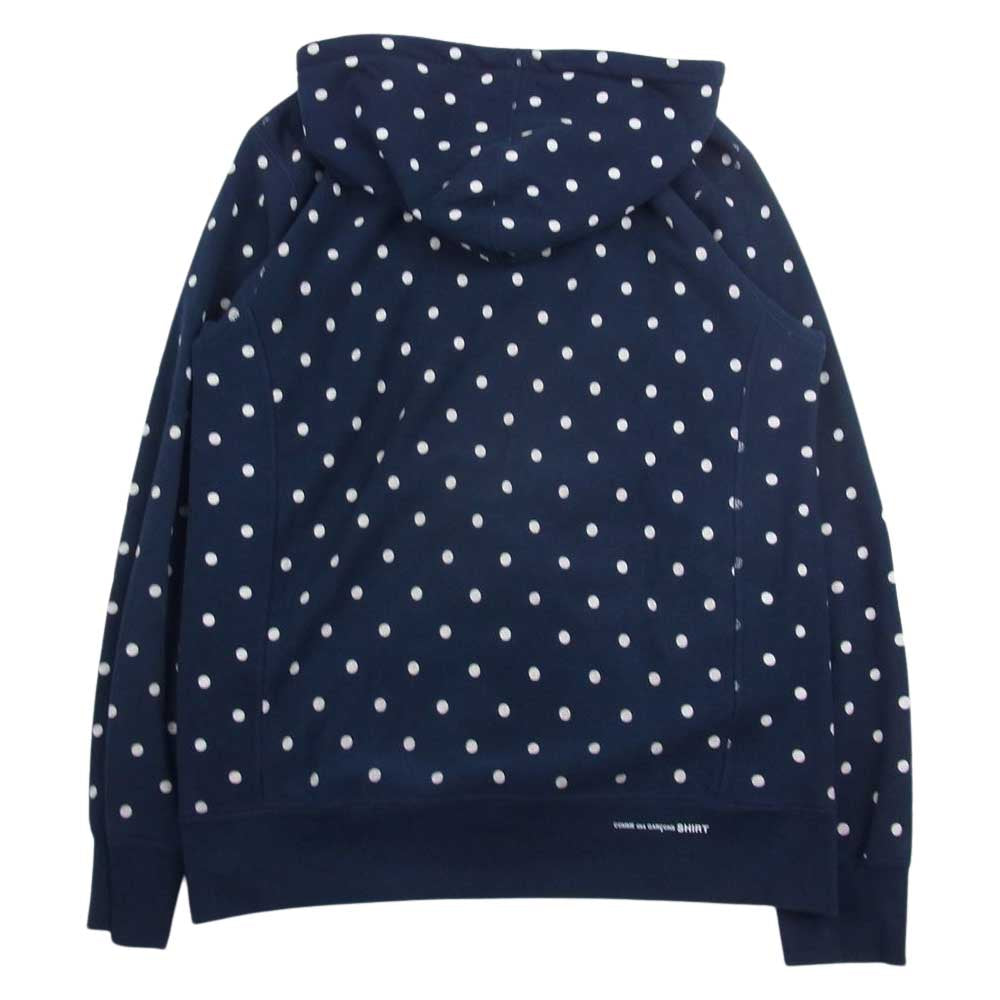 Supreme シュプリーム 12ss x COMME des GARCONS BOX LOGO HOODIE SIZE コムデギャルソン ボックスロゴ パーカー フーディー プルオーバー スウェット パーカー ネイビー系 L【中古】