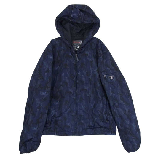 PRADA プラダ SGM242  カモフラージュ ナイロン アノラック ジャケット 三角プレート 迷彩柄 ネイビー系 M【中古】