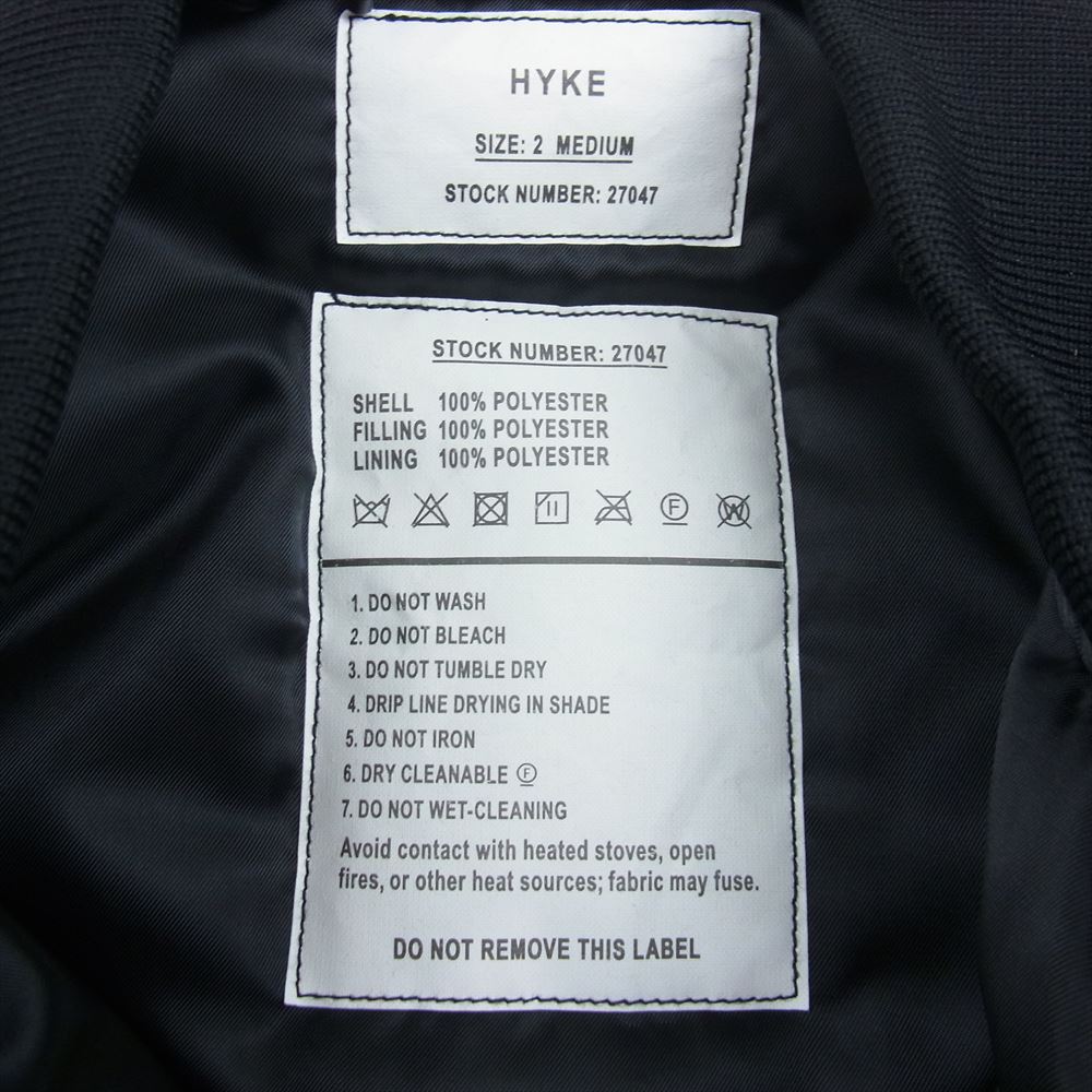 HYKE ハイク 22AW 27047-0102 United Arrows ユナイテッドアローズ 別注 MA-1 リバーシブル ブルゾン ブラック系 02【新古品】【未使用】【中古】