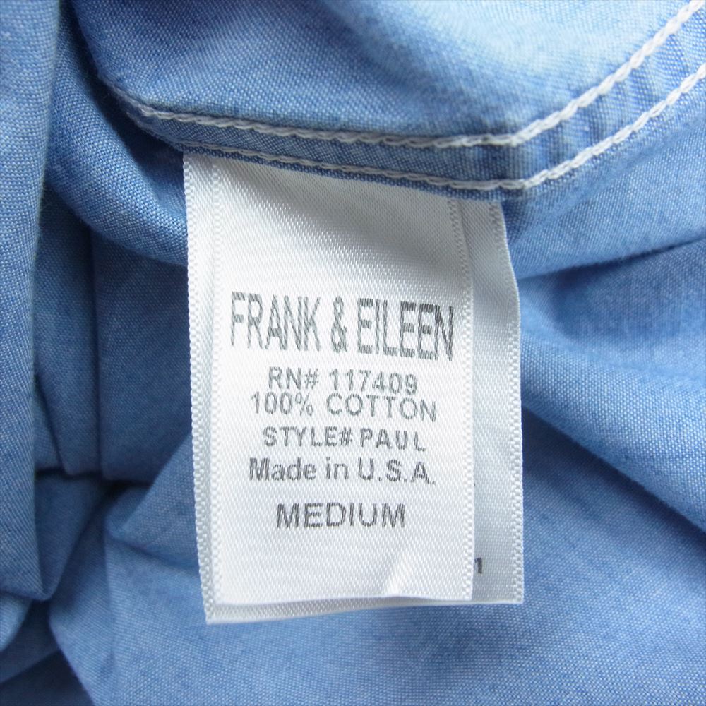 フランクアンドアイリーン PAUL 長袖 ドレス シャツ インディゴブルー系 M【中古】
