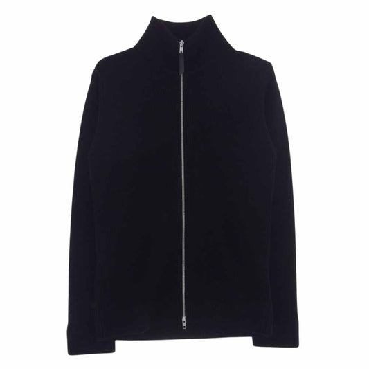 MAISON MARGIELA メゾンマルジェラ 23SS SI1HA0013 S17781 ④⑭ライン ドライバーズニット フルジップ コットンウール7ゲージ ニット ジャケット ブラック ブラック系 M【美品】【中古】