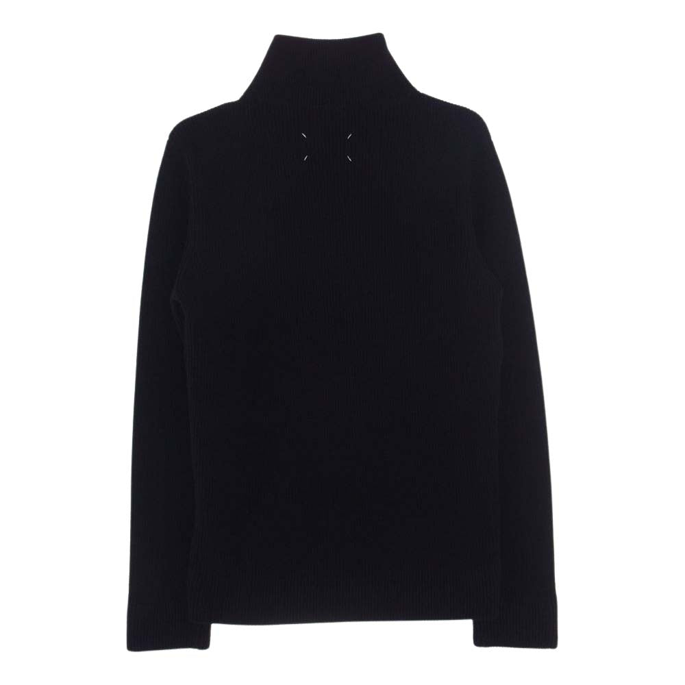 MAISON MARGIELA メゾンマルジェラ 23SS SI1HA0013 S17781 ④⑭ライン ドライバーズニット フルジップ コットンウール7ゲージ ニット ジャケット ブラック ブラック系 M【美品】【中古】