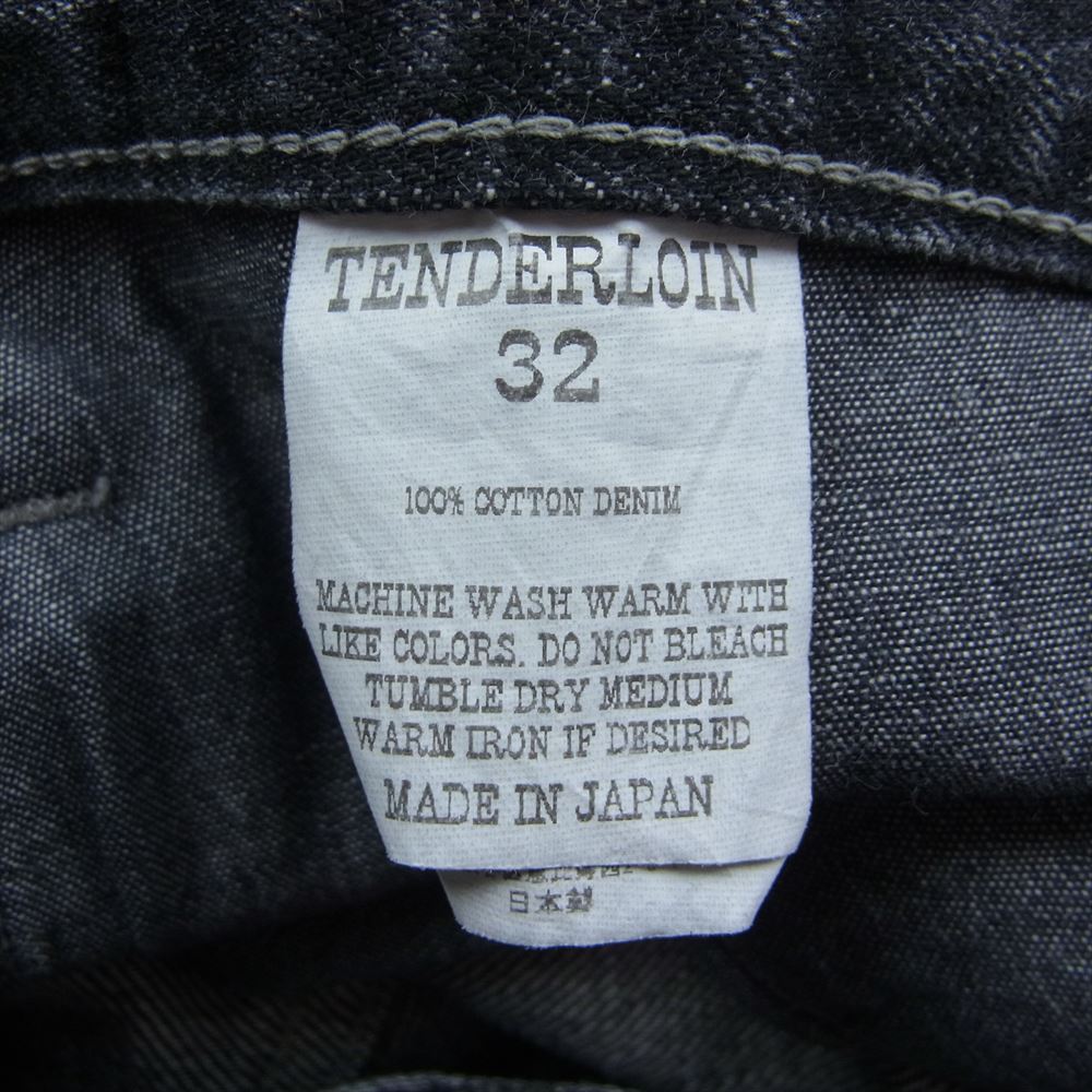 TENDERLOIN テンダーロイン DENIM PANTS BLACK WASH デニム パンツ ブラック ウォッシュ  インディゴブルー系 32【中古】