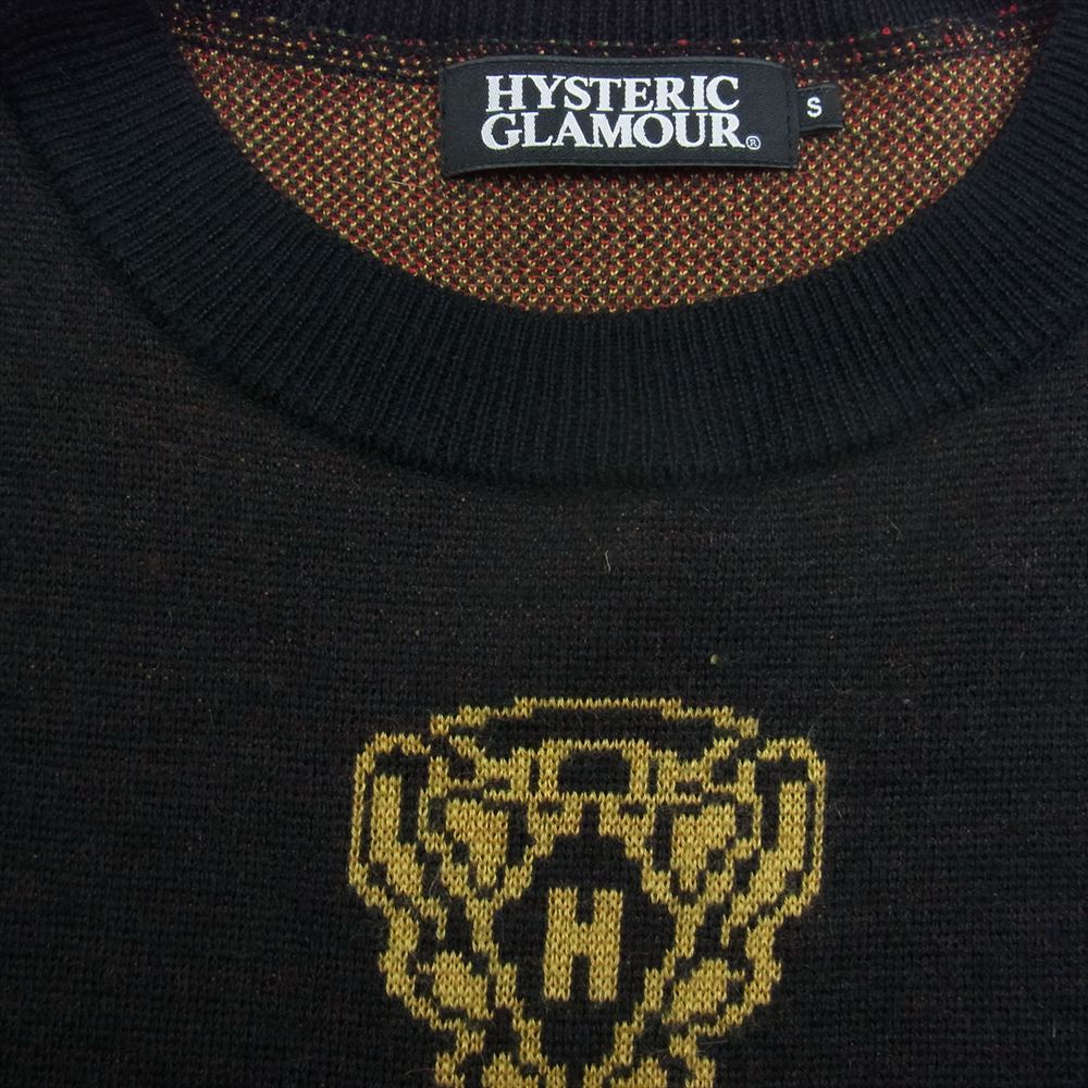 HYSTERIC GLAMOUR ヒステリックグラマー 17AW 02173NS14 HANDCUFF JACQUARD PULLOVER KNIT SWEATER 手錠 ニット セーター ブラック系 S【中古】