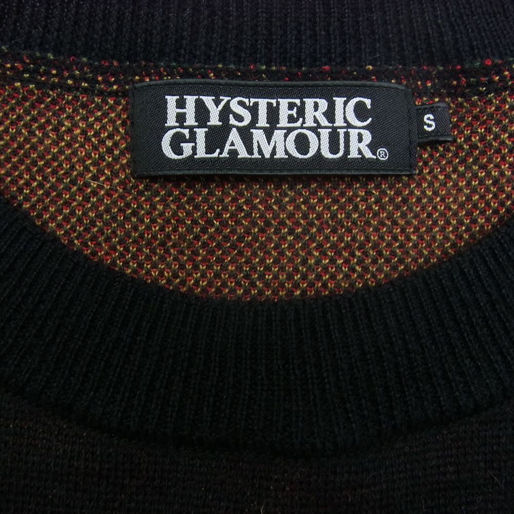 HYSTERIC GLAMOUR ヒステリックグラマー 17AW 02173NS14 HANDCUFF JACQUARD PULLOVER KNIT SWEATER 手錠 ニット セーター ブラック系 S【中古】