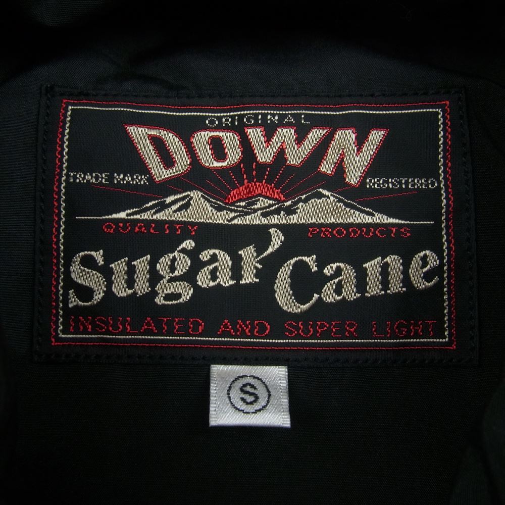 SUGAR CANE シュガーケーン SC15222 LEATHER YOKE T/C DOWN VEST レザー ヨーク ダウン ベスト ブラック系 S【美品】【中古】
