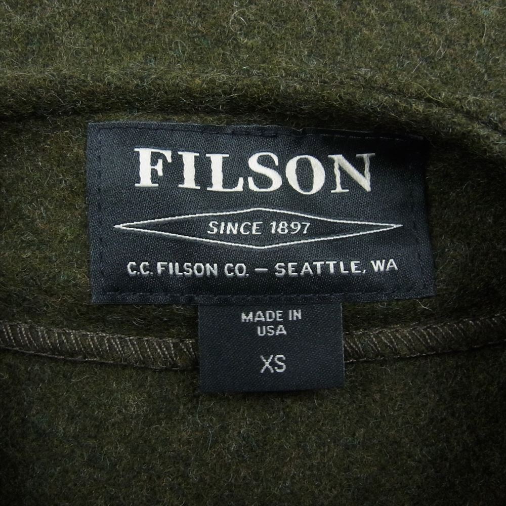 FILSON フィルソン USA製 VIRGIN WOOL VEST ヴァージン ウール ベスト カーキ系 XS【美品】【中古】