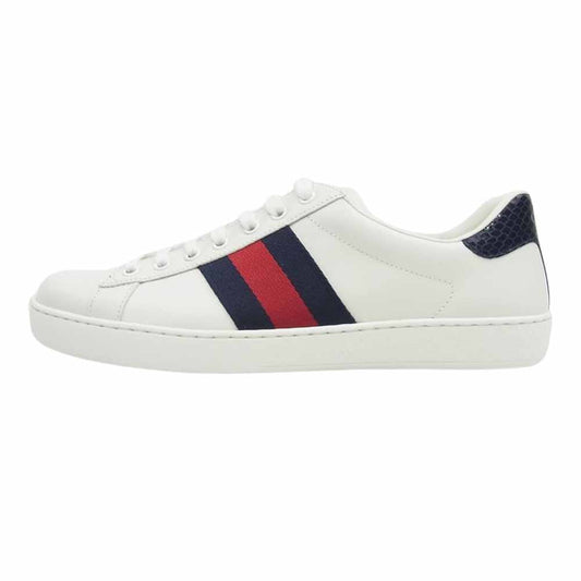 GUCCI グッチ 386750 シェリーライン レザー ローカット スニーカー ホワイト系 7【新古品】【未使用】【中古】