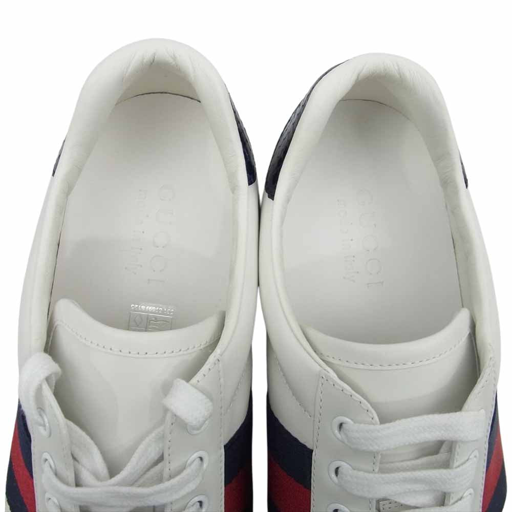 GUCCI グッチ 386750 シェリーライン レザー ローカット スニーカー ホワイト系 7【新古品】【未使用】【中古】