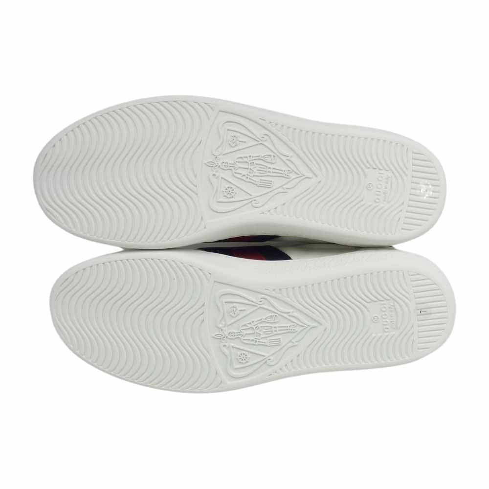 GUCCI グッチ 386750 シェリーライン レザー ローカット スニーカー ホワイト系 7【新古品】【未使用】【中古】