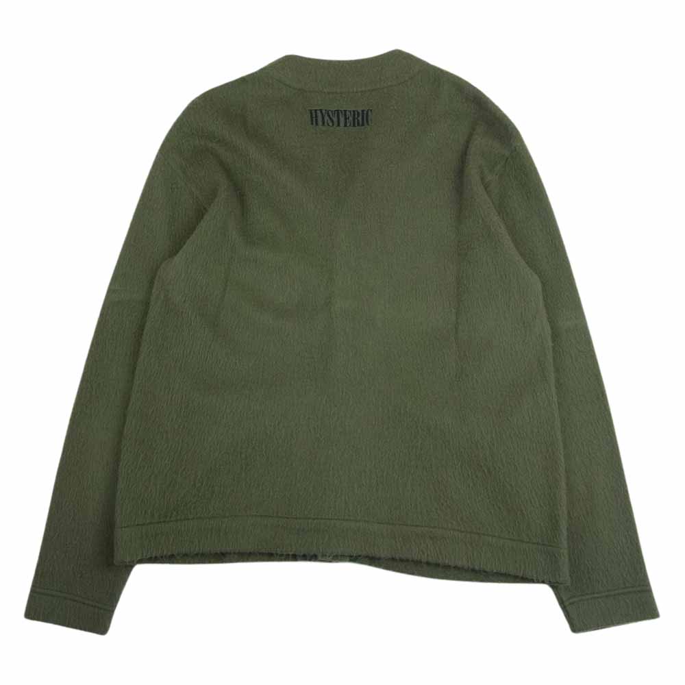HYSTERIC GLAMOUR ヒステリックグラマー 19AW 02193CD01 HYS 刺繍 カーディガン カーキ系 L【中古】