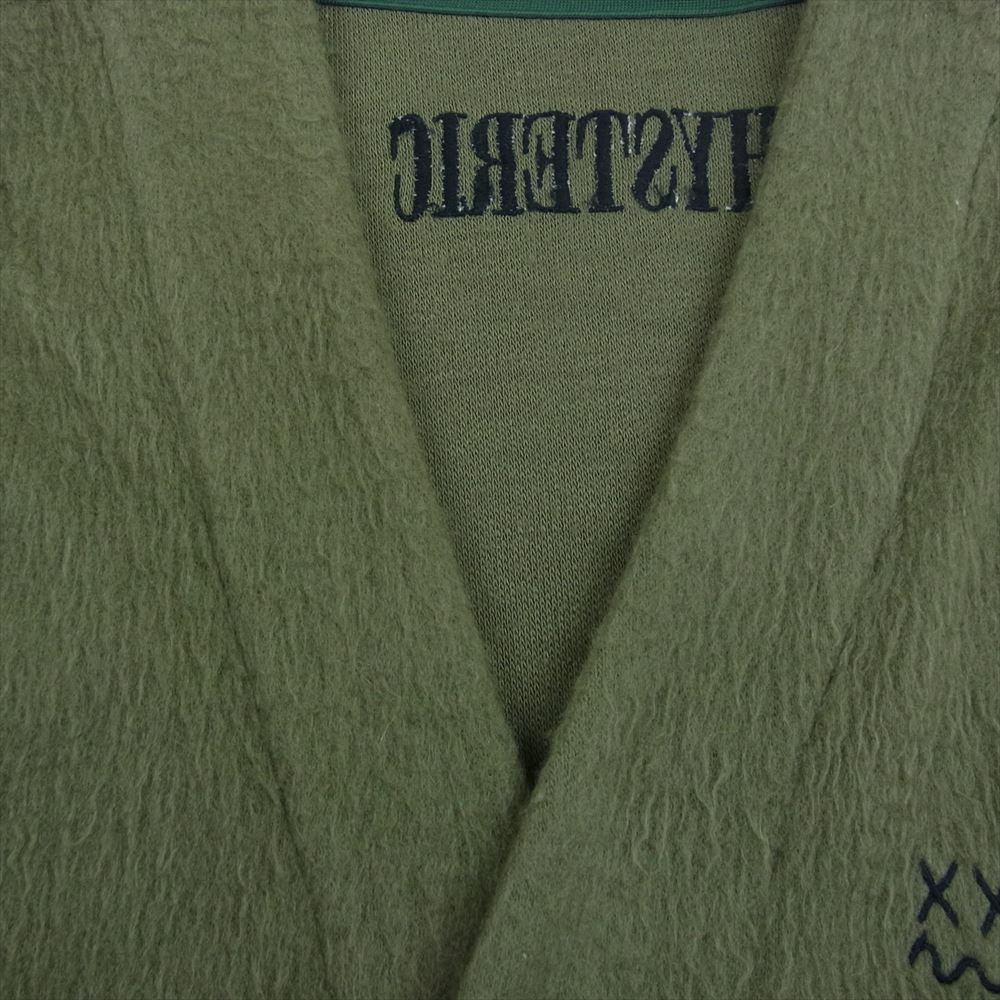 HYSTERIC GLAMOUR ヒステリックグラマー 19AW 02193CD01 HYS 刺繍 カーディガン カーキ系 L【中古】