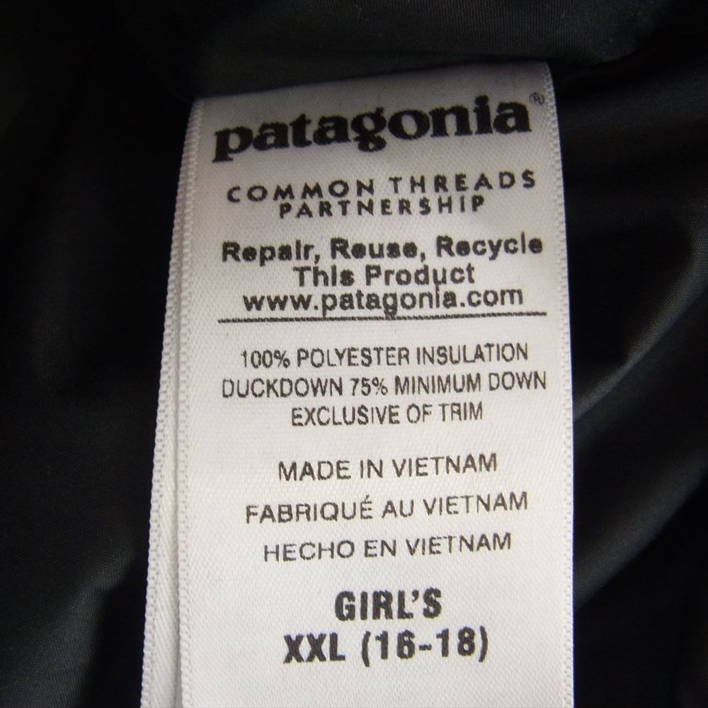 patagonia パタゴニア 15AW 68255 15年製 Girls Down for Fun Coat ガールズ ダウン ファン コート ブラック系 XXL【中古】