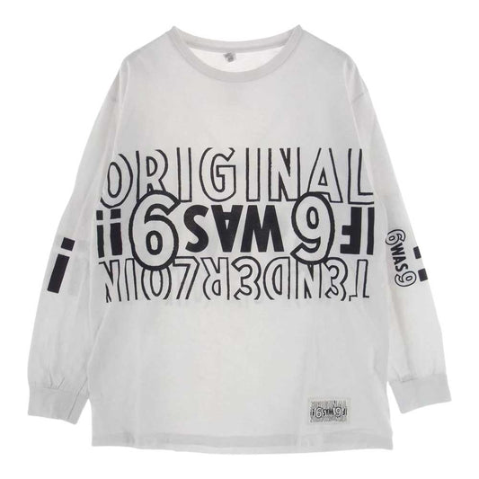TENDERLOIN テンダーロイン LONG SLEEVE TEE 3A ロゴ プリント 長袖Tシャツ ホワイト系 L【中古】