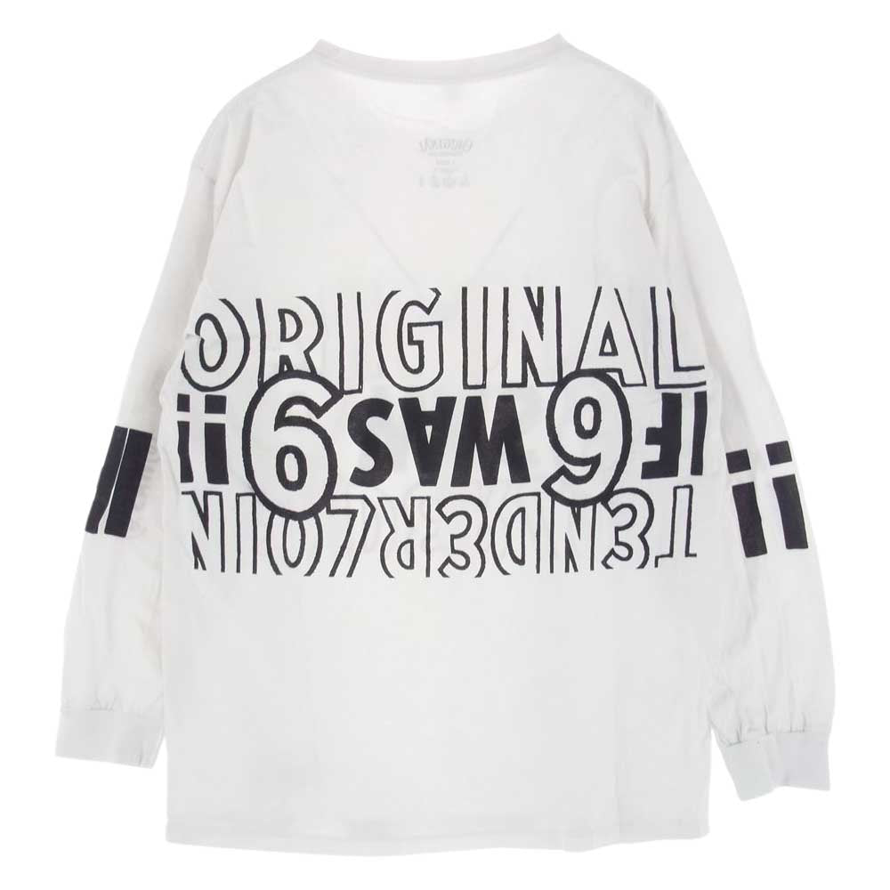 TENDERLOIN テンダーロイン LONG SLEEVE TEE 3A ロゴ プリント 長袖Tシャツ ホワイト系 L【中古】