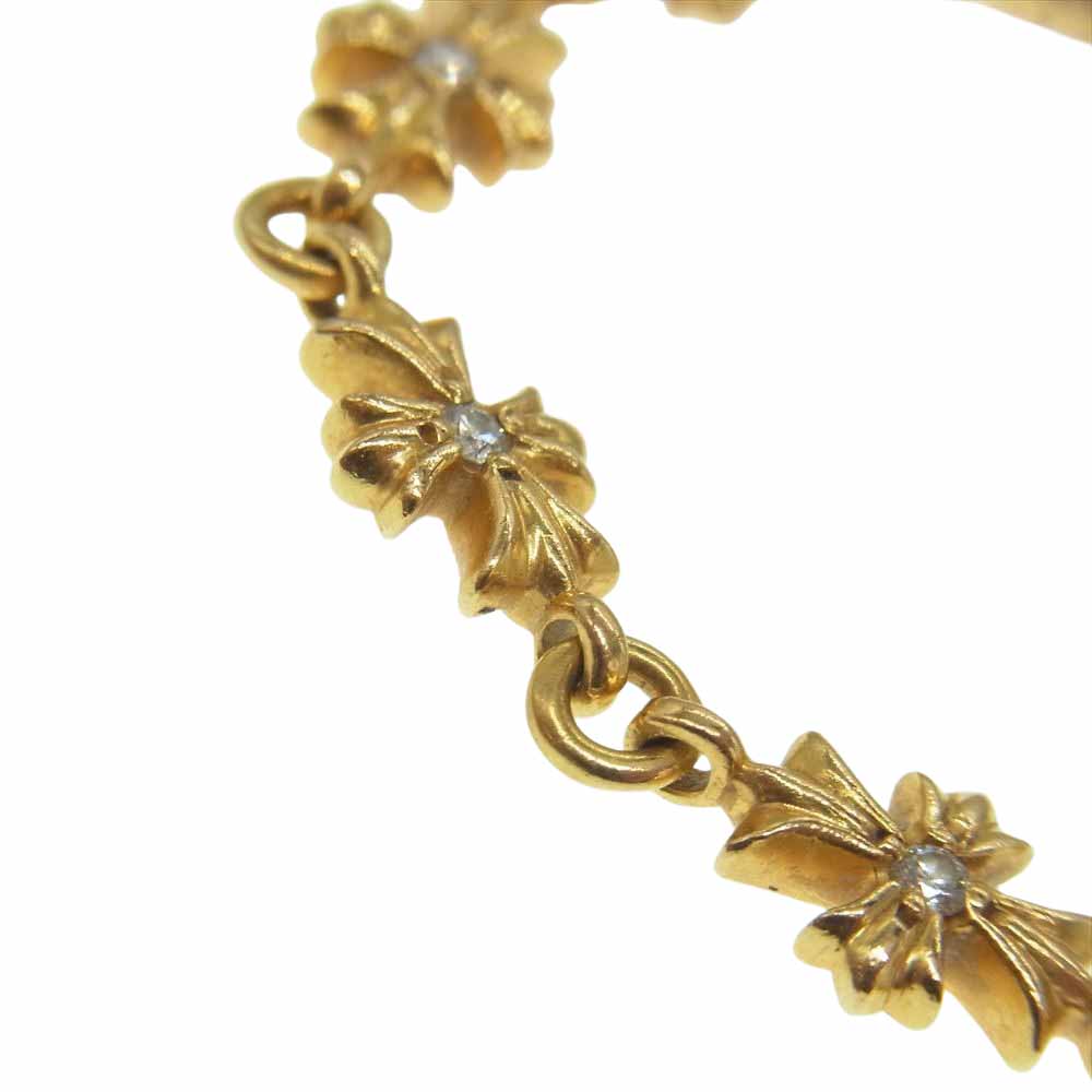 CHROME HEARTS クロムハーツ（原本無） 22K TNY ECH PLS タイニーE CHプラス パヴェダイヤ 10LINK ブレスレット ゴールド系【中古】