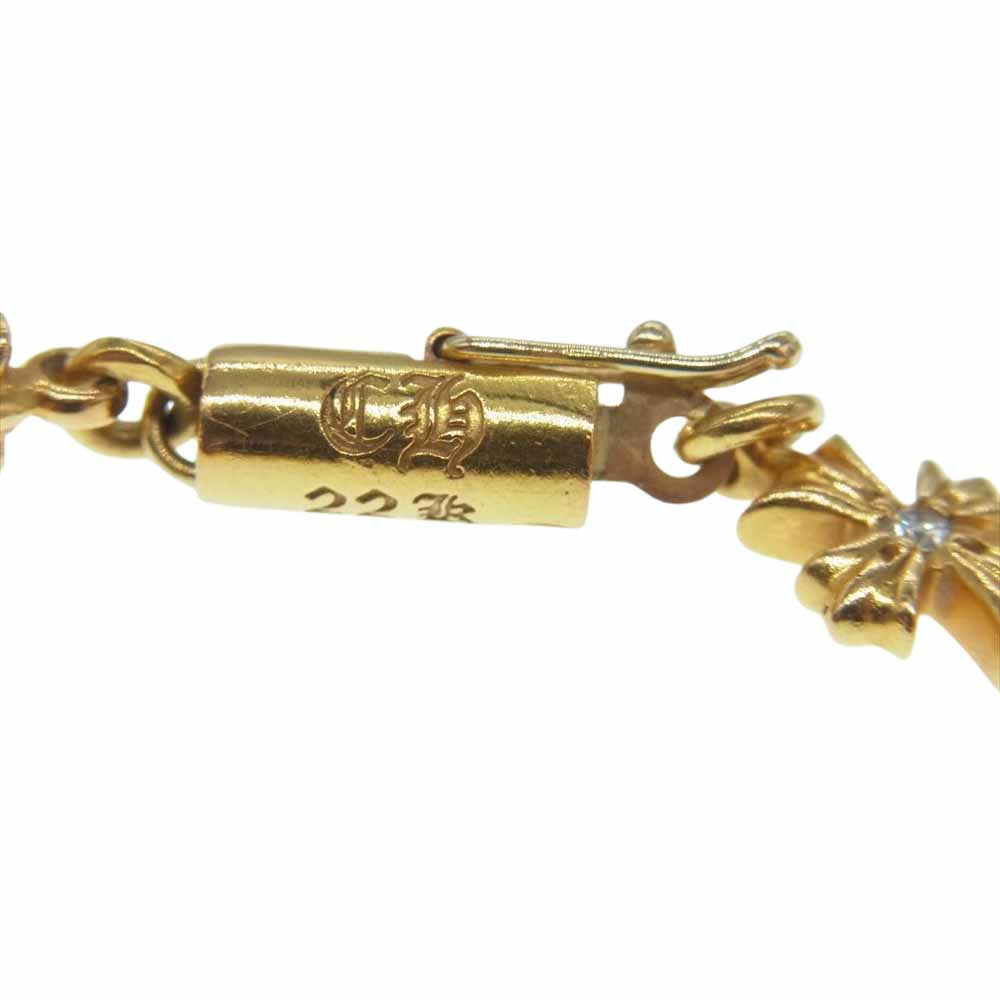 CHROME HEARTS クロムハーツ（原本無） 22K TNY ECH PLS タイニーE CHプラス パヴェダイヤ 10LINK ブレスレット ゴールド系【中古】