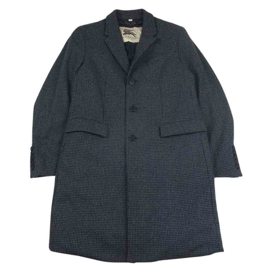 BURBERRY LONDON バーバリー ロンドン 8004381 千鳥柄 ウール ダウン コート ブラック系 グレー系 52【中古】