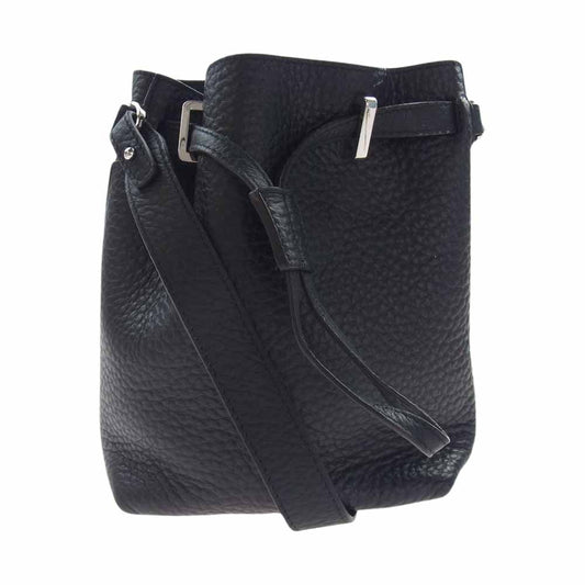 Furla フルラ レザー 巾着 2WAY ショルダー ハンドバッグ ブラック系【中古】