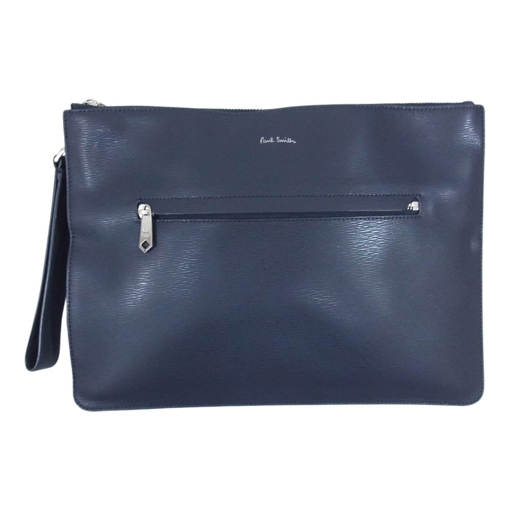 Paul Smith ポール・スミス レザー セカンドバッグ  ダークネイビー系【中古】