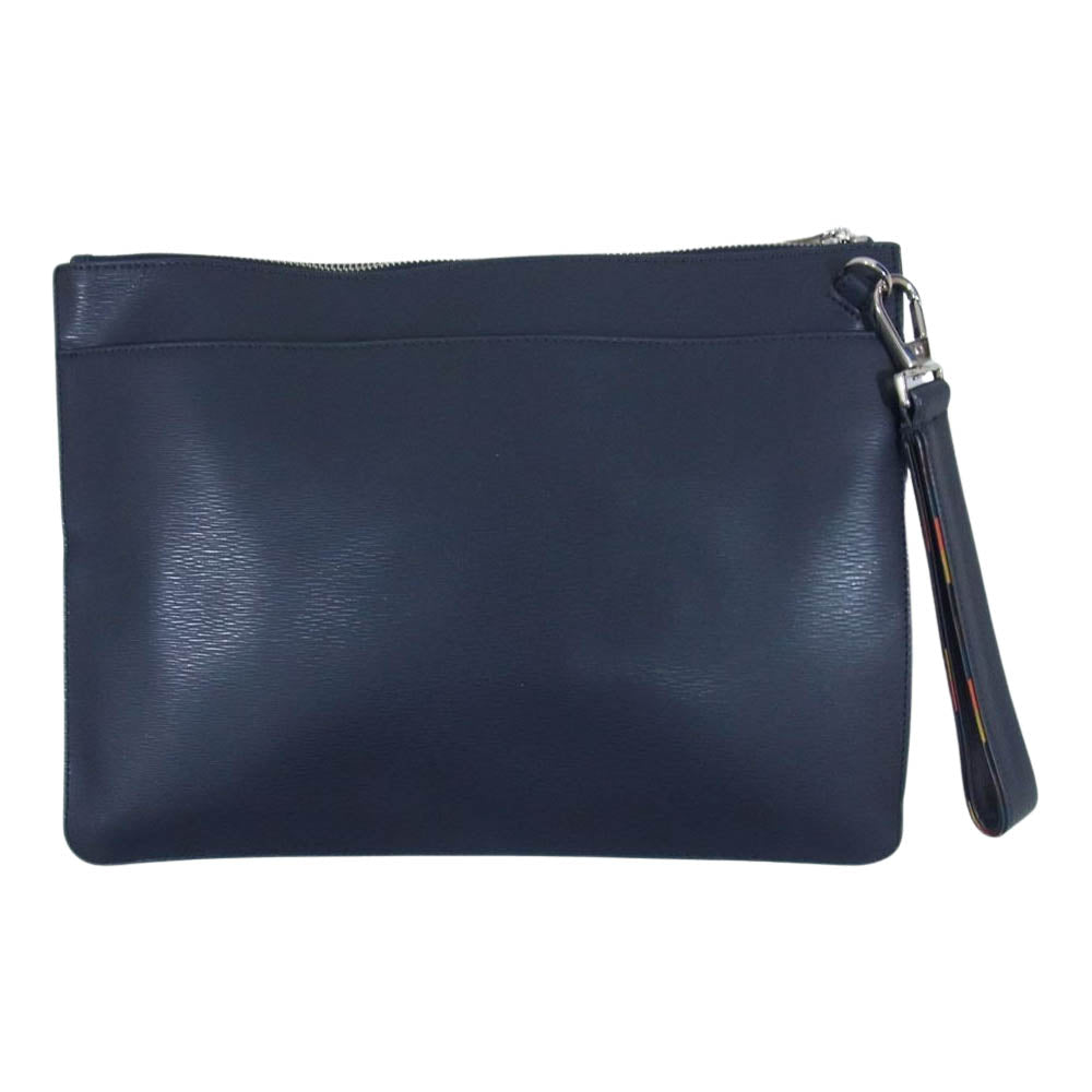 Paul Smith ポール・スミス レザー セカンドバッグ  ダークネイビー系【中古】