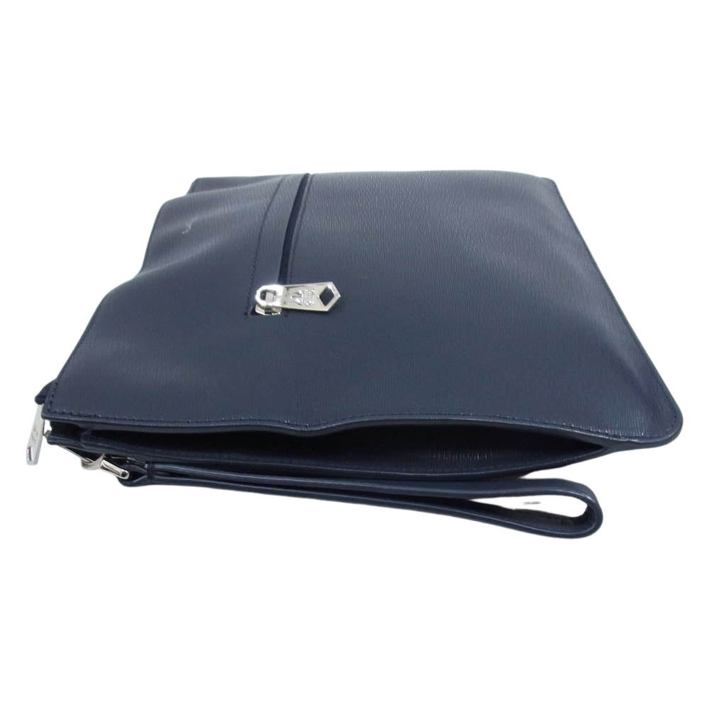 Paul Smith ポール・スミス レザー セカンドバッグ  ダークネイビー系【中古】