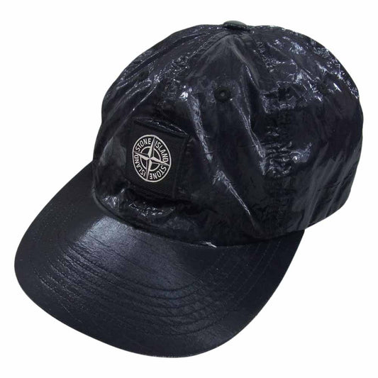 Supreme シュプリーム STONE ISLAND NEW SILK LIGHT 6-PANEL CAP ストーンアイランド ポリウレタンコーティング 6パネル キャップ ブラック系【中古】