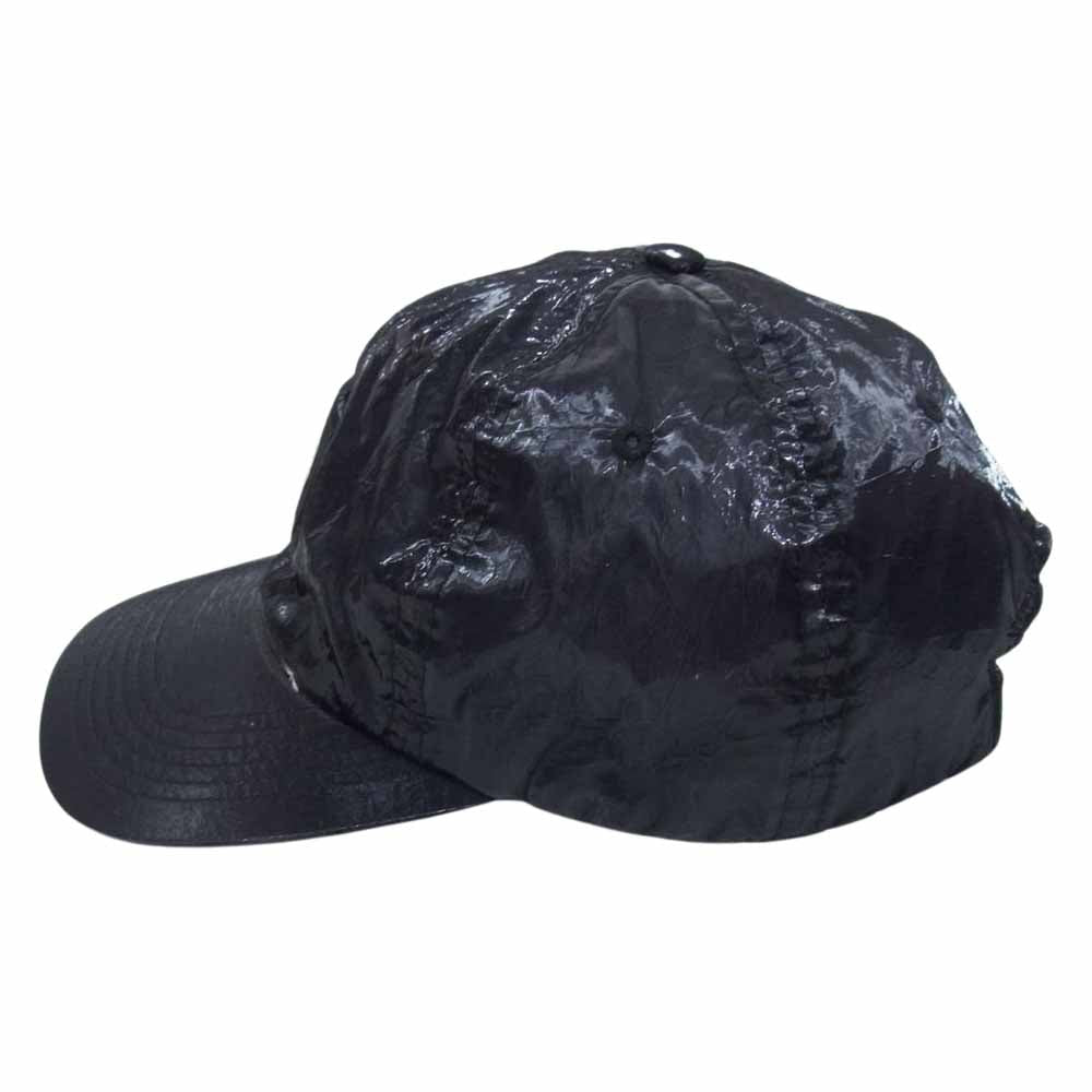 Supreme シュプリーム STONE ISLAND NEW SILK LIGHT 6-PANEL CAP ストーンアイランド ポリウレタンコーティング 6パネル キャップ ブラック系【中古】
