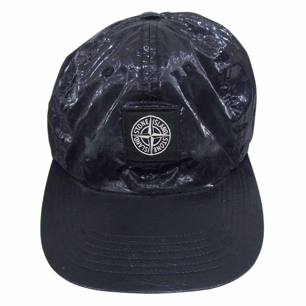 Supreme シュプリーム STONE ISLAND NEW SILK LIGHT 6-PANEL CAP ストーンアイランド ポリウレタンコーティング 6パネル キャップ ブラック系【中古】